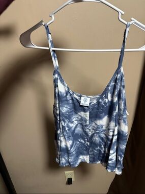Hurley Blue and White Tie-Dye Camisole